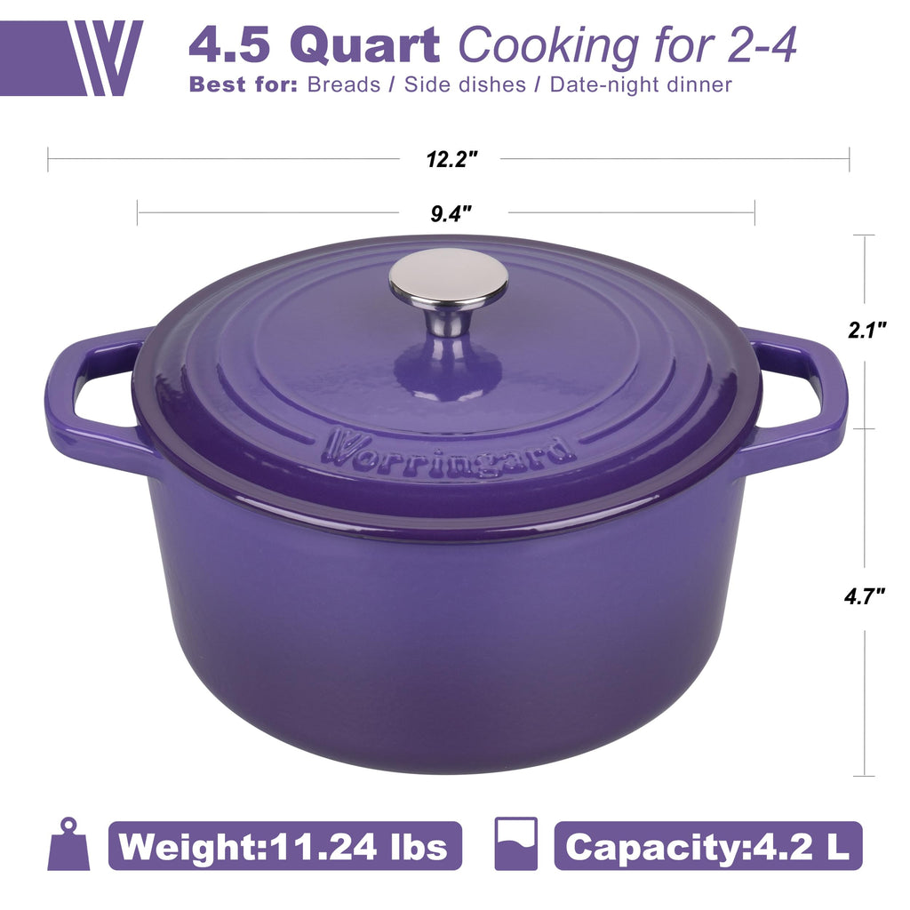 Enameled Cast Iron Dutch Oven Pot with Lid, for Bread Baking, Round Bread Oven- include Sourdough Bread Baking
