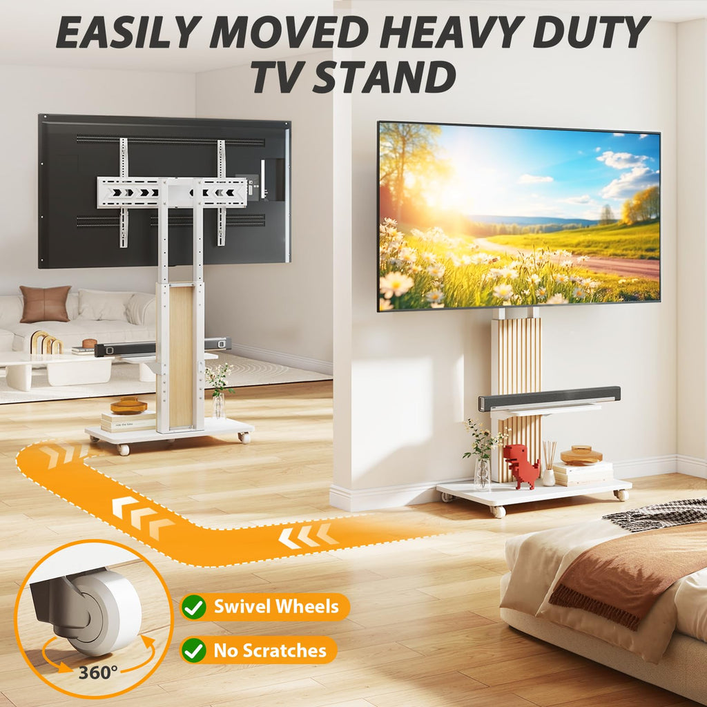 Heavy Duty Rolling TV Stand for 55-100 inch Large TVs