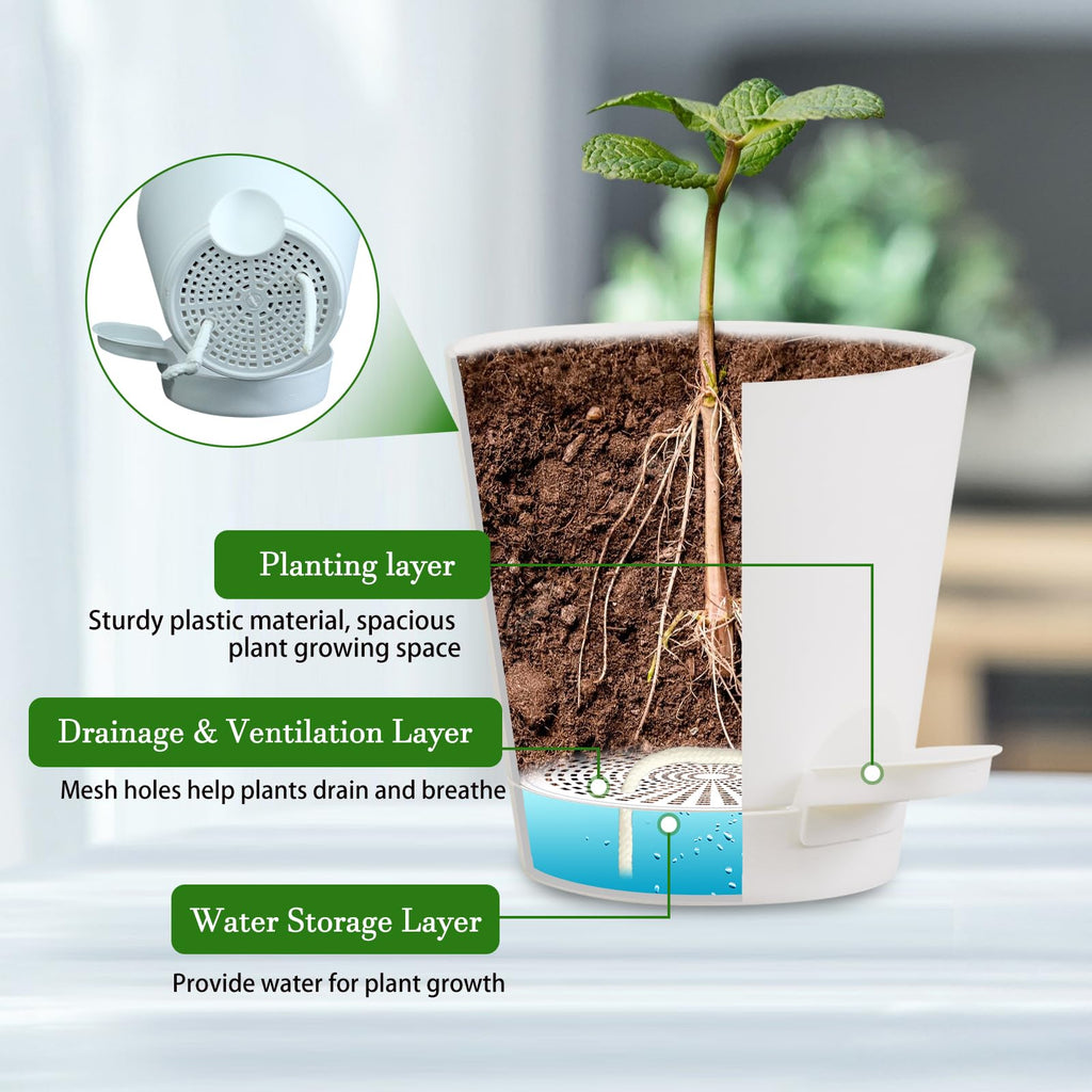 3 Sets Wall Planters for Indoor Plants Geometric Hanging Planters for Indoor Plants - Self-Watering Flower Pots with