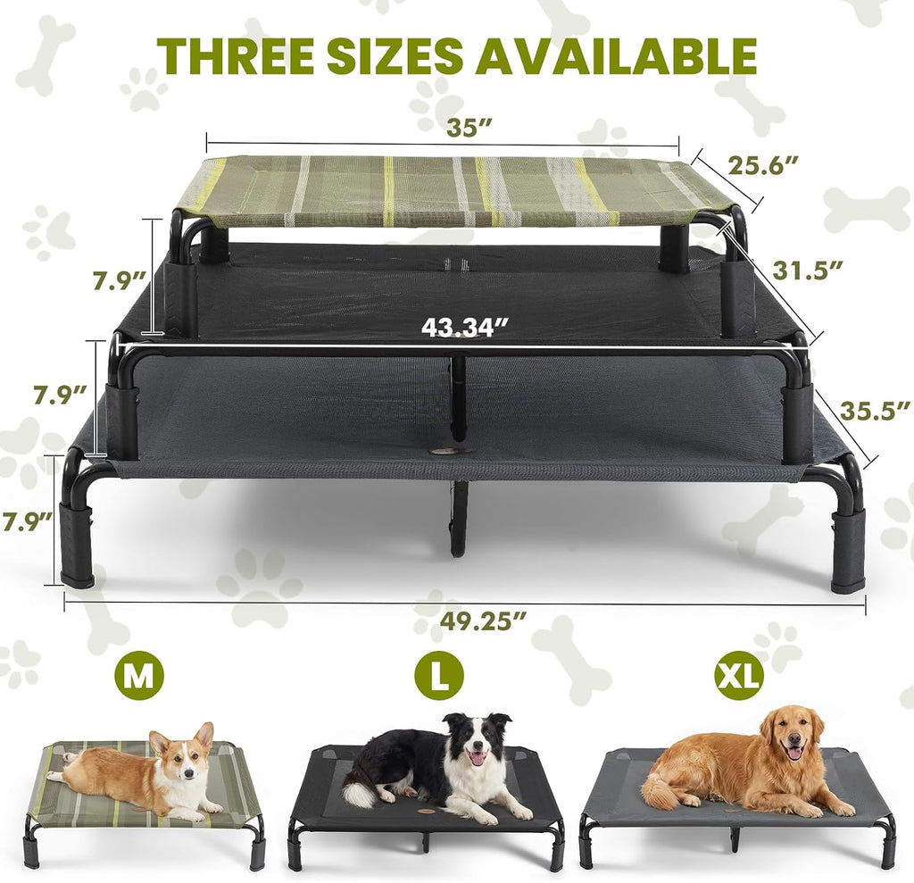 Outdoor Elevated Cooling Dog Bed Raised Dog Bed for Medium Dogs