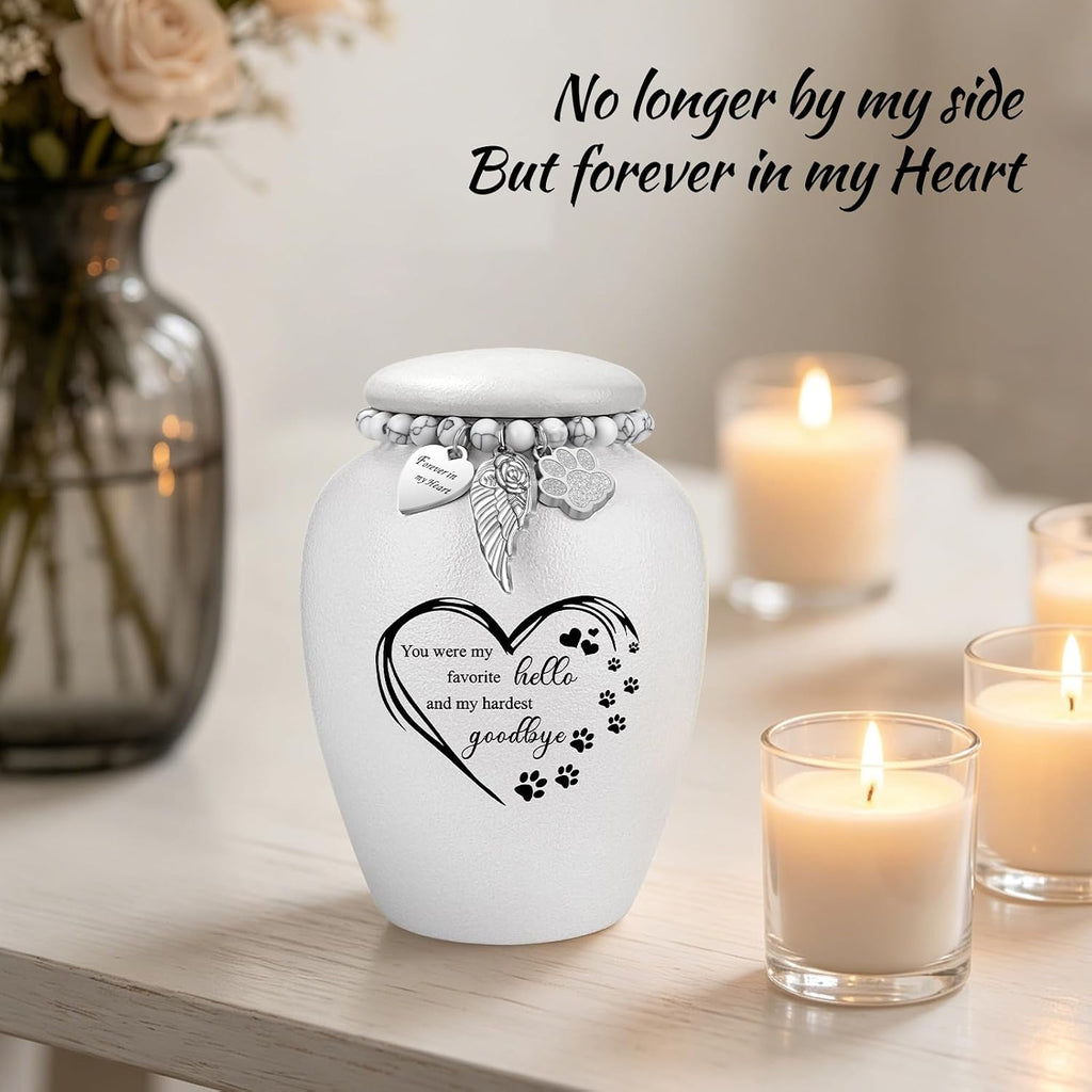 Pet Urns for Cats Dog Urns for Ashes 4.8" Pet Urn Ceramic Small Urns
