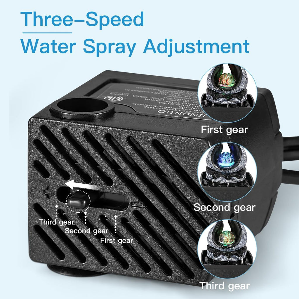 Tabletop Water Fountains Indoor, 3 Gears Desktop Fountain with Led Rolling Ball, Table Top Small Water Feature