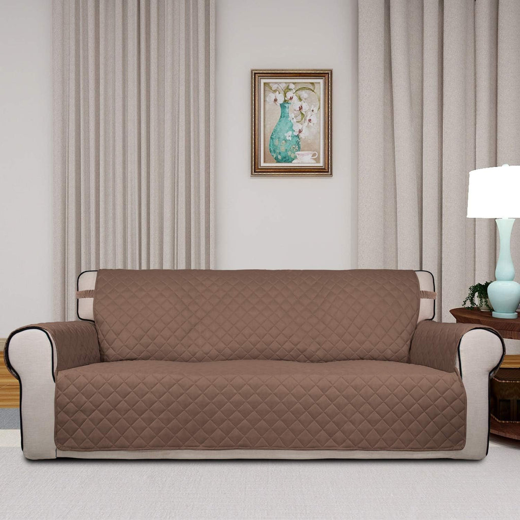 Reversible Quilted Sofa Cover, Water Resistant Slipcover Furniture Protector, Washable Couch Cover with Non Slip Foam