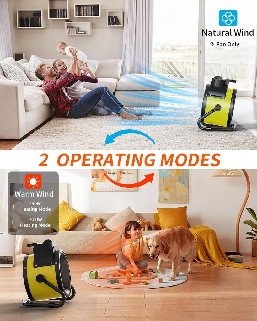 Electric Space Heater - Outdoor Heater with Super Long Cord, Overheat Protection, Heaters Heat Up in 2 Seconds, 3