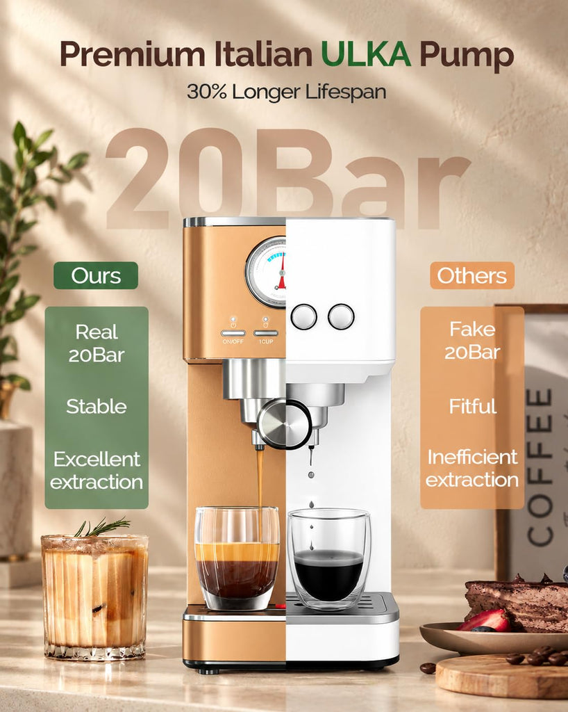 Espresso Machine with 20 Bar Italian Pump and Milk Frother