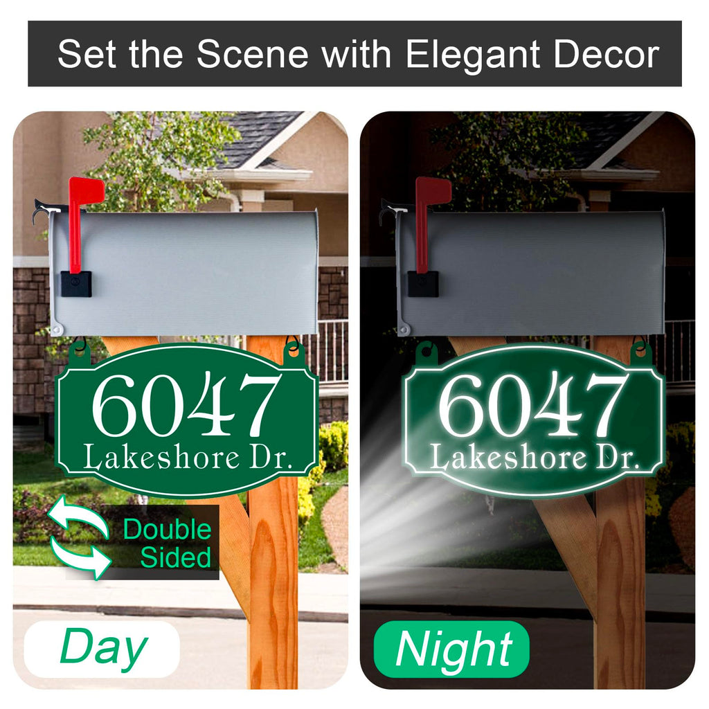 Mailbox Number Sign Plaque Hanging - Mailbox Numbers for Outside - Double Sided Mailbox Address Sign for