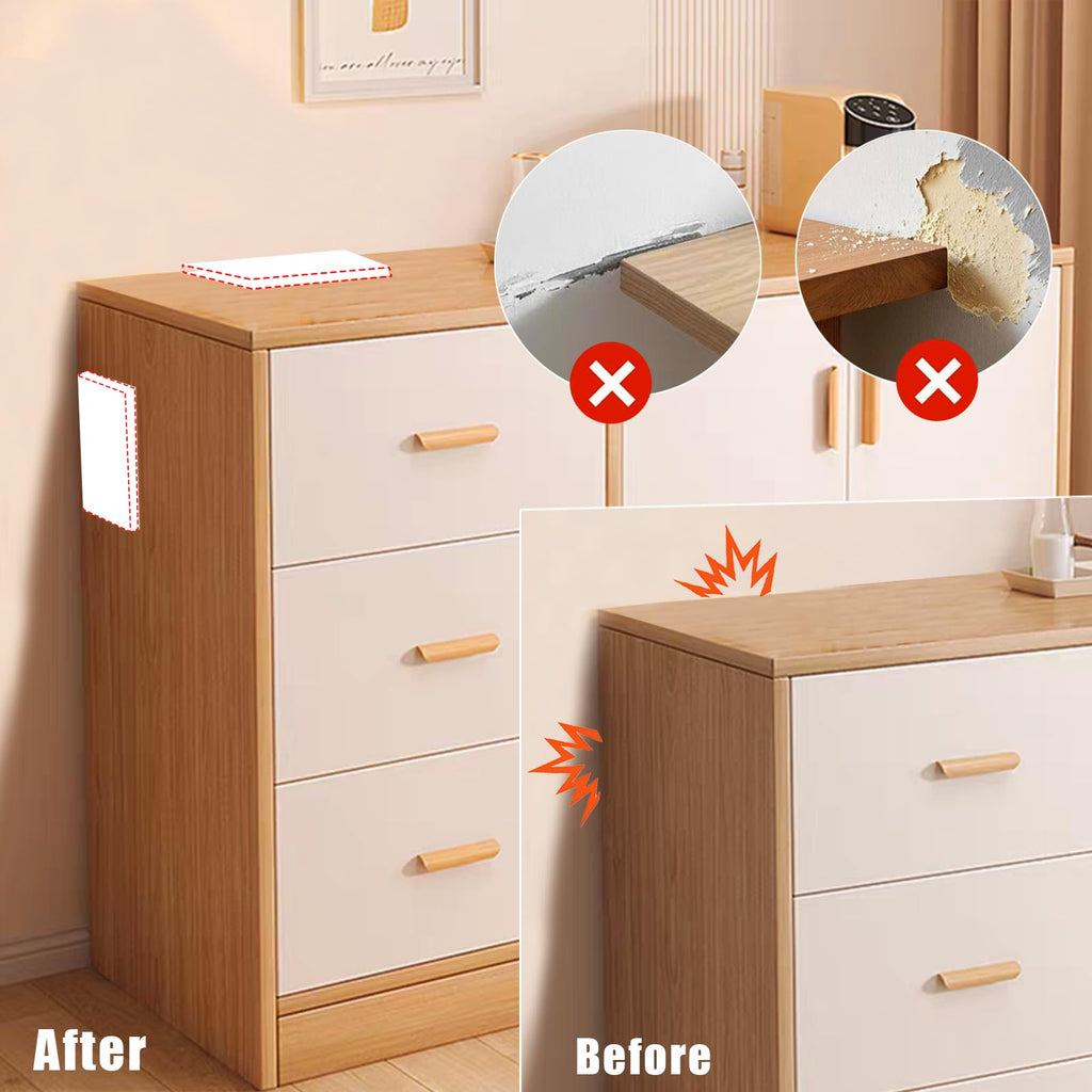 White Baseboard Corners Blocks Self Adhesive, Thickened Rubber Safety Corner Protectors Cushion, Soft Edge Furniture