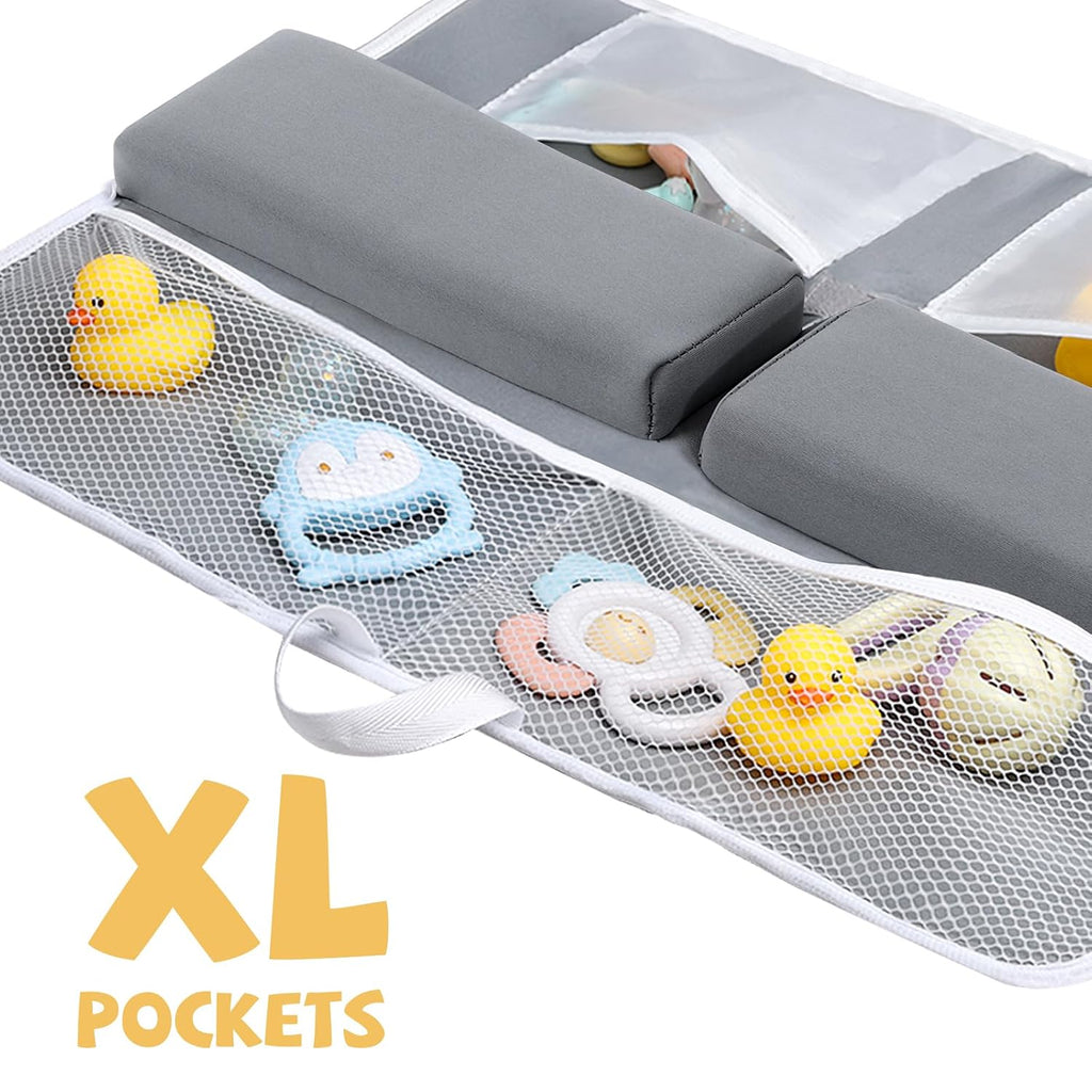 Bath Kneeler and Elbow Rest Pad Set, Quick Dry Baby Bath Kneeling Pad Thick Soft Non-Slip Baby Bathtub Mat for Baby
