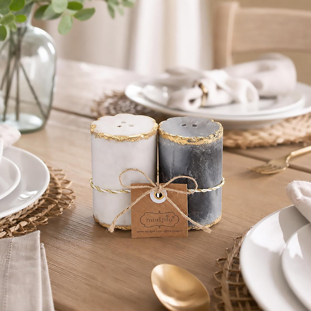 Marble Salt And Pepper Set - Set of 2