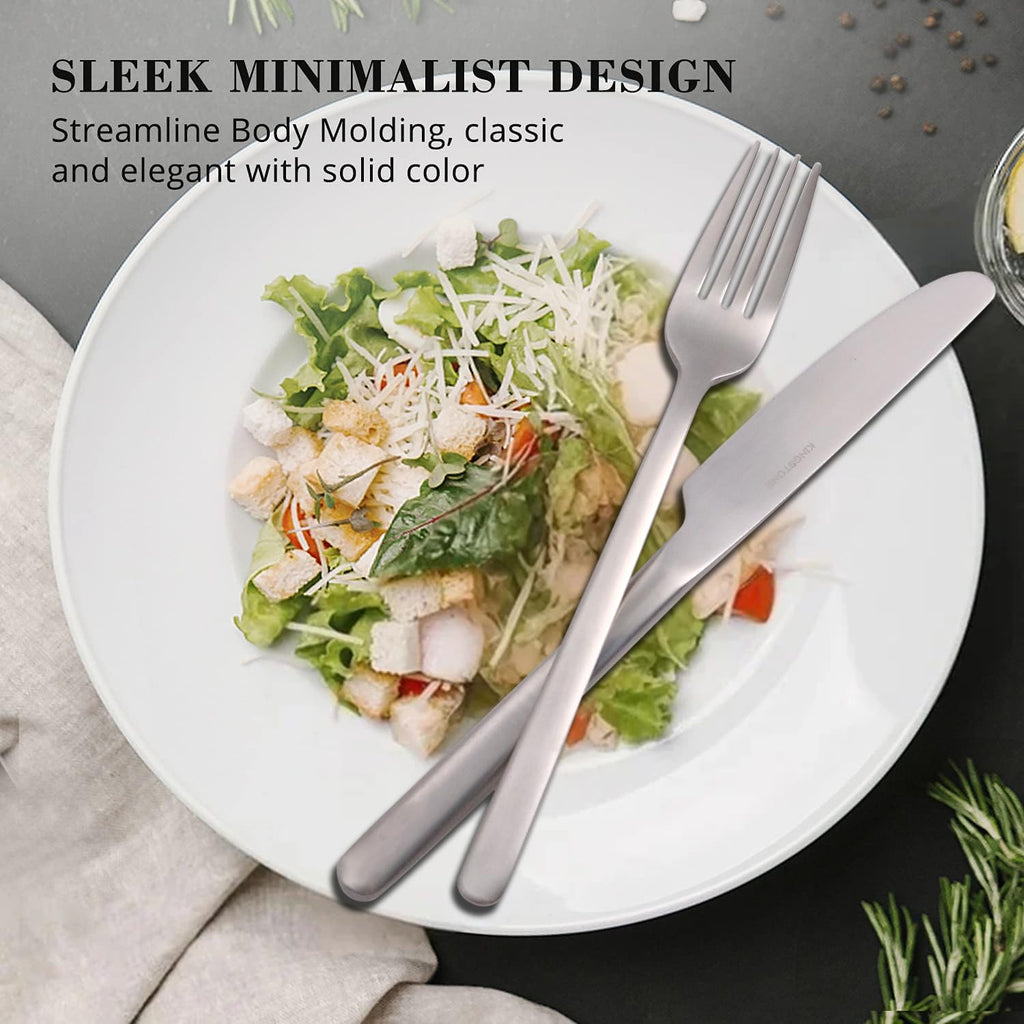 40 Piece Silverware Set, Flatware Set for 8, 18/10 Stainless Steel Cutlery Set Mirror Polished Modern Design
