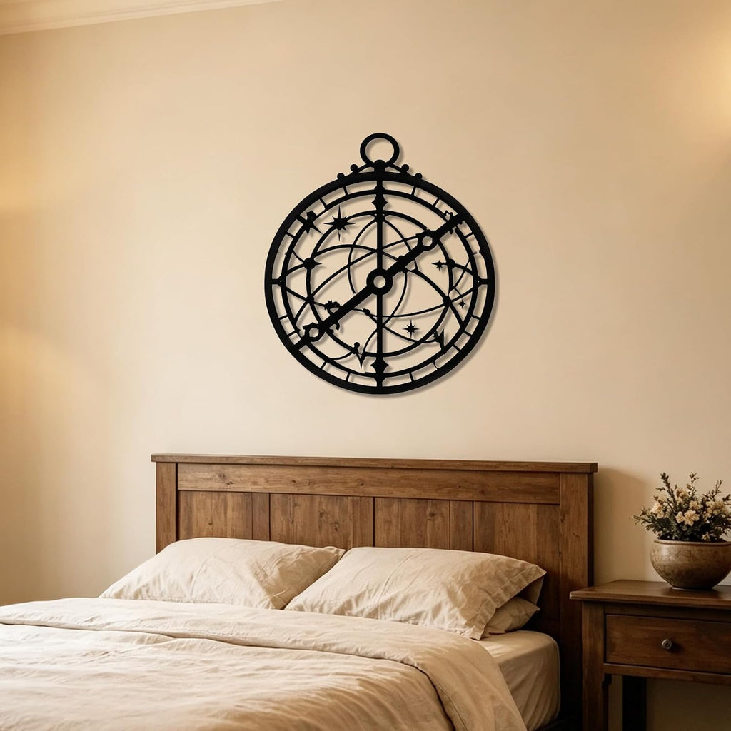 Celestial Armillary Sphere Metal Wall Art, Metal Signs, Metal Outdoor Decor, Wall Art Decor, Vintage Middle Ages