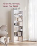Bookshelf, 6-Tier Bookcase, Book Shelf, Open Storage Shelf, 9.4 x 23.6 x 63.3 Inches, Dinning Room