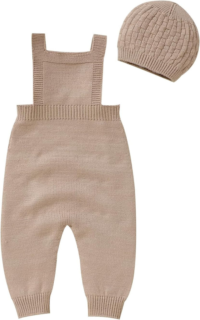 Sweater Knit Sleeveless Romper with Hat