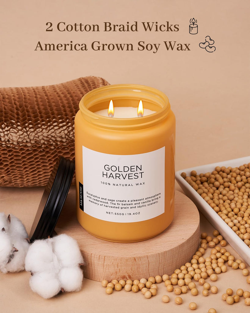 Goldenharvest Scented Candle Fruit Grain Fragrance for Autumn Home