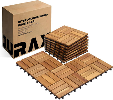 Premium Patio Deck Tiles, 10 PCs 12”x12” Snap Together Patio Flooring for Outdoor, Balcony, Porch, Poolside, Waterproof
