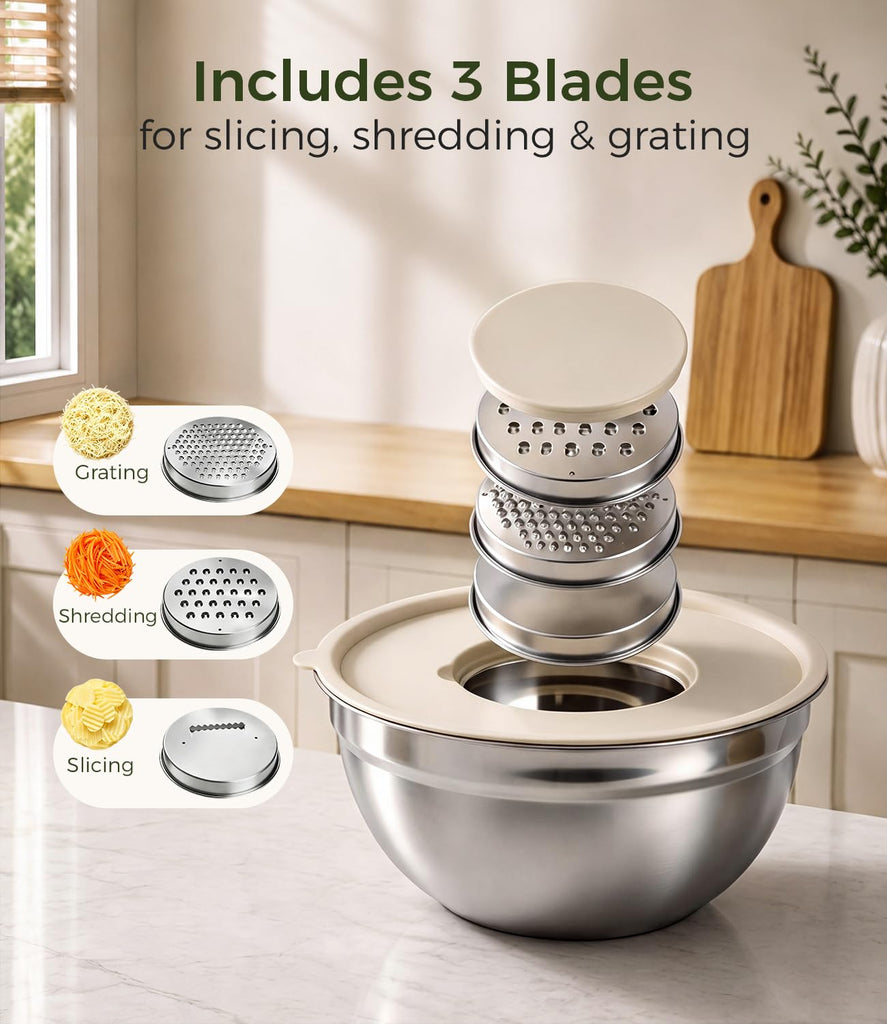 Stainless Steel Mixing Bowls: 6-Piece Prep & Storage Set with Lids