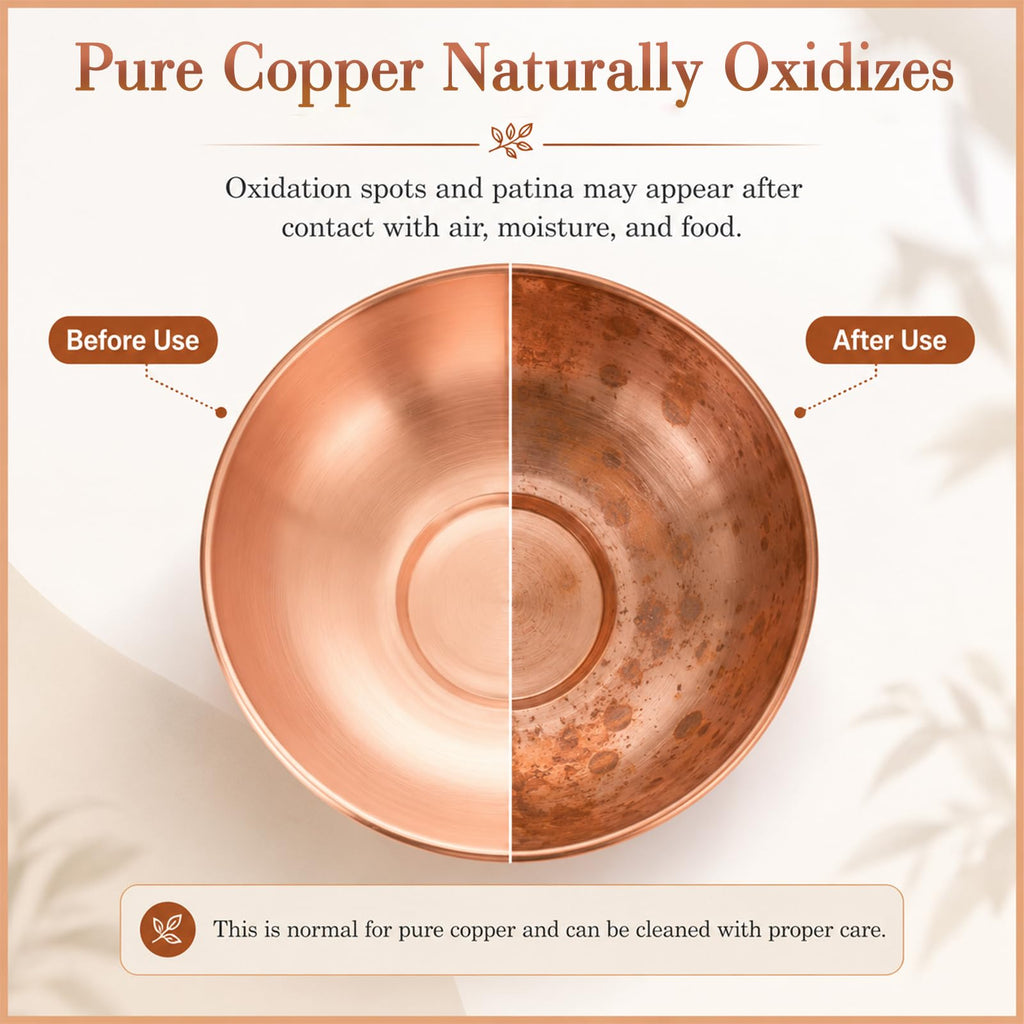 8 Inch Pure Copper Bowl, 99.99% Copper Bowl for Family Friends, Copper Mixing Bowl for Salad, Decorative and Kitchen