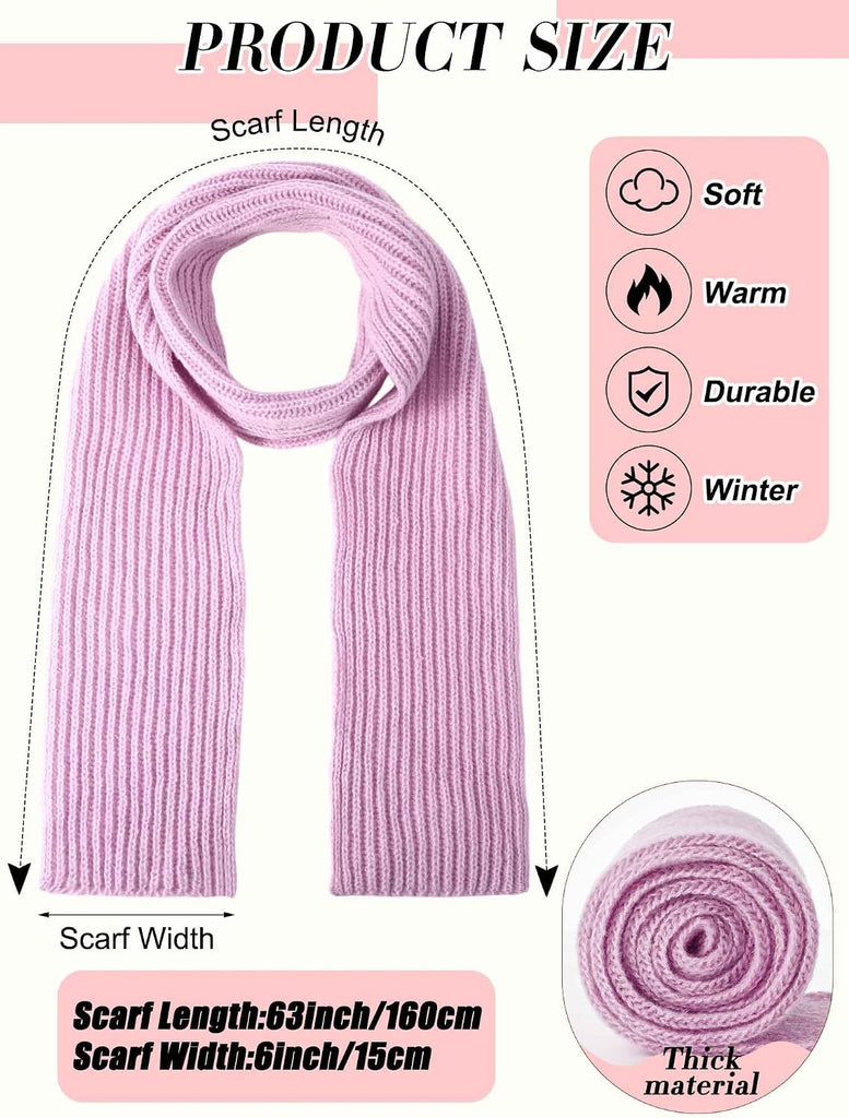 2 Sets Kids Winter Hat Gloves Scarf Set Girls Boys