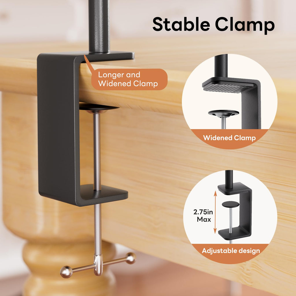 Over The Table Rod Stand with Clamps, Adjustable 32''-79'' Tall 32"-131" Length, Black Table Arch Stand Metal Balloon