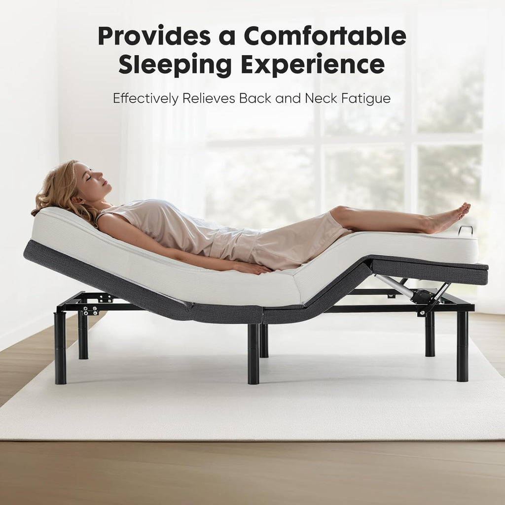 Full Adjustable Bed Frame, Electric Base, USB, Zero Gravity