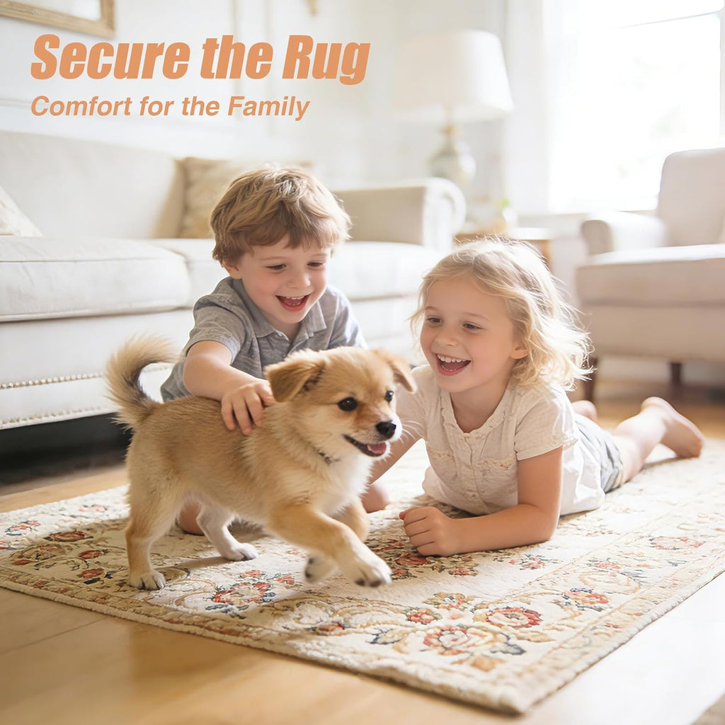 Non-Slip Rug Pad 5' x 7' - Felt & Rubber Underlay in Dark Gray, Waterproof & Grippy for Hardwood, Tile, Laminate