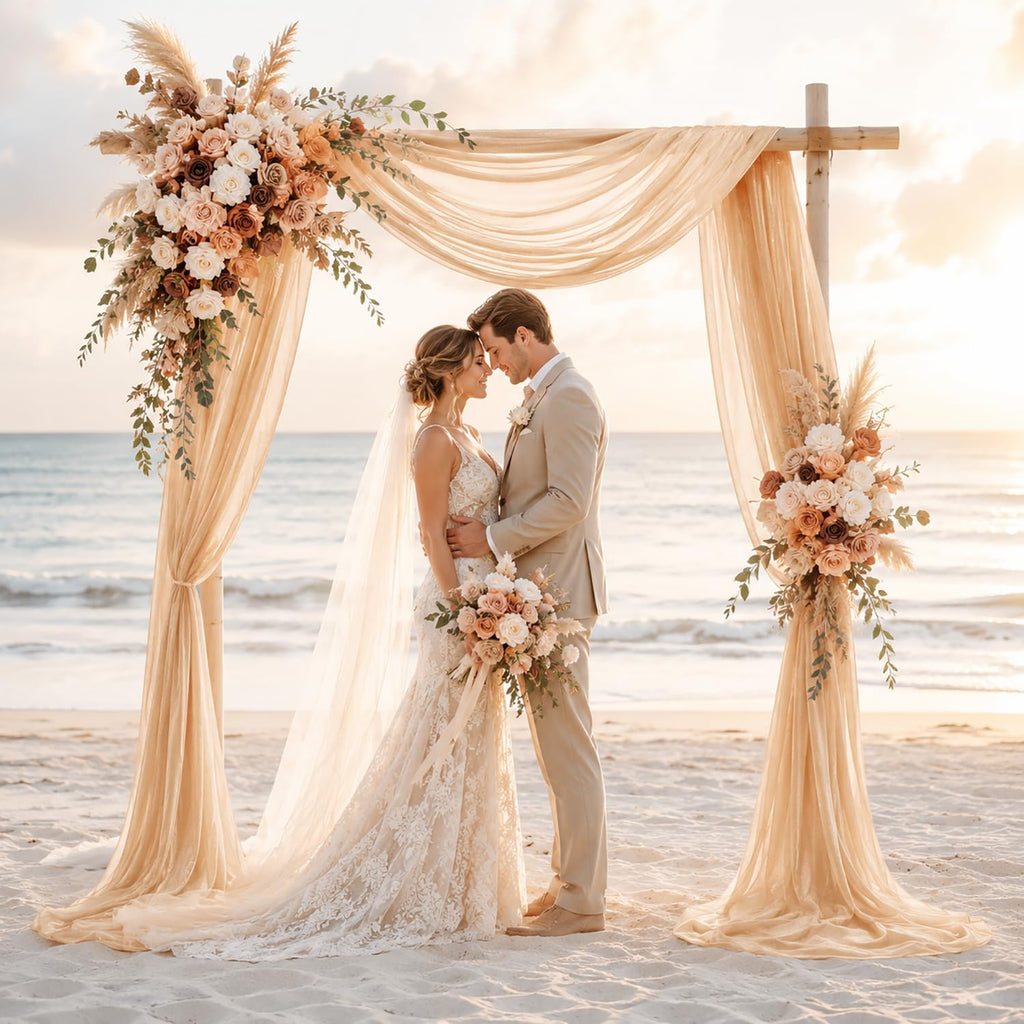 Wedding Arch Draping Fabric Chiffon Panel 30" x 20FT Champagne