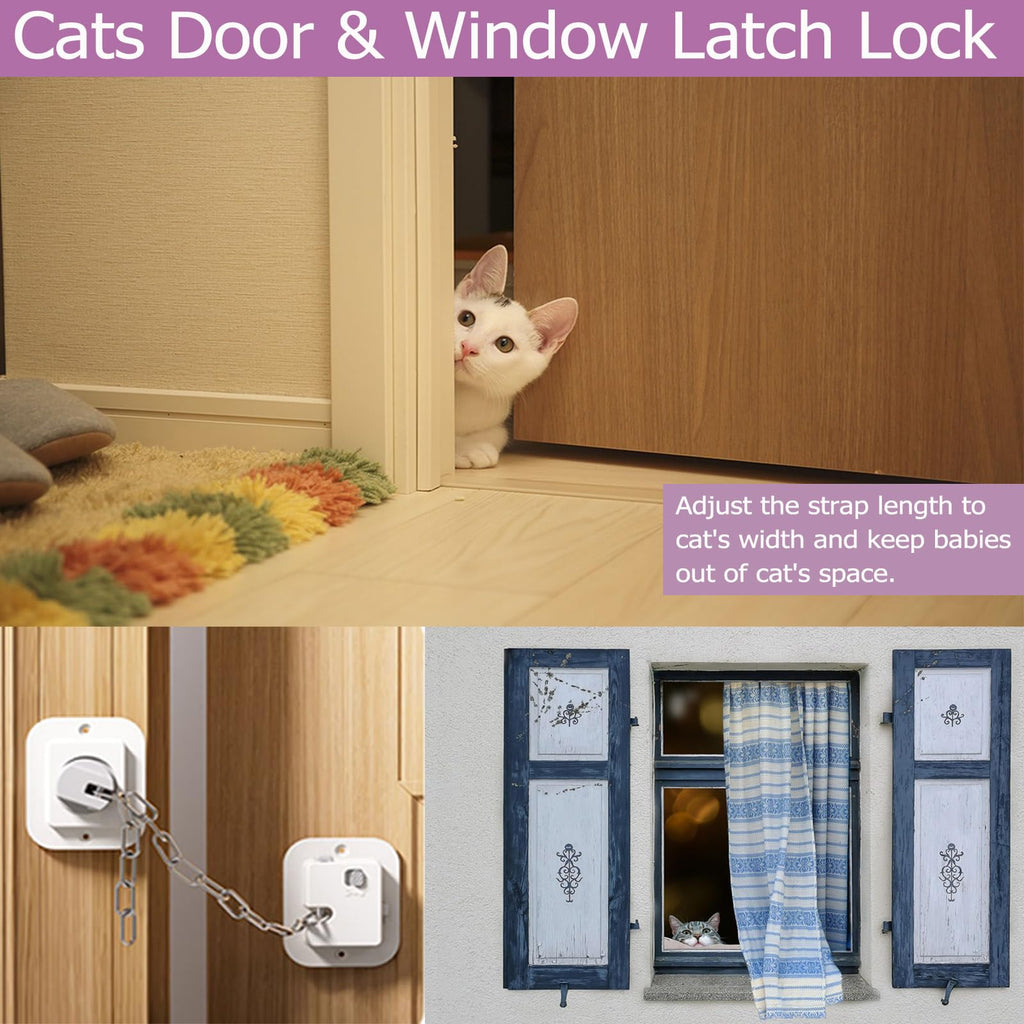 Child Proof Door Lock, 4 Packs White