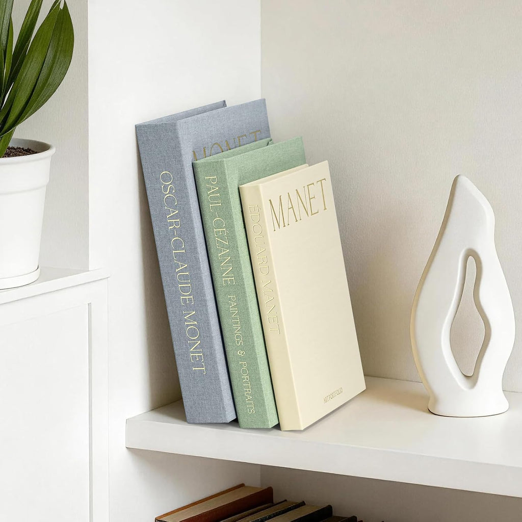 Decorative Books Decor, Set of 3 Faux Books, Coffee Table Decor | Hidden Storage Book Box for Bookshelf, Mantel &