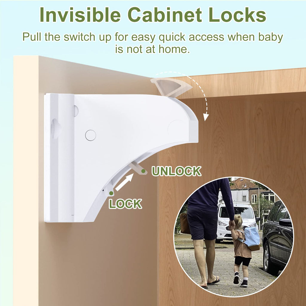 Child Safety Magnetic Cabinet Locks 4 Pack Baby Cabinet Locks