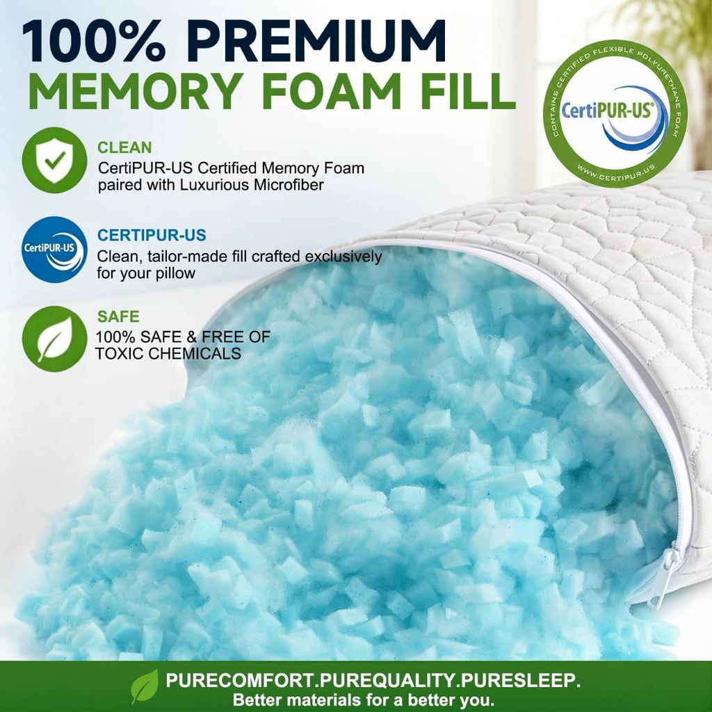 Cooling Pillow King Size 1 Pack, Adjustable Bed Pillows for Sleeping, Luxury Shredded Memory Foam Pillows, Soft Yet