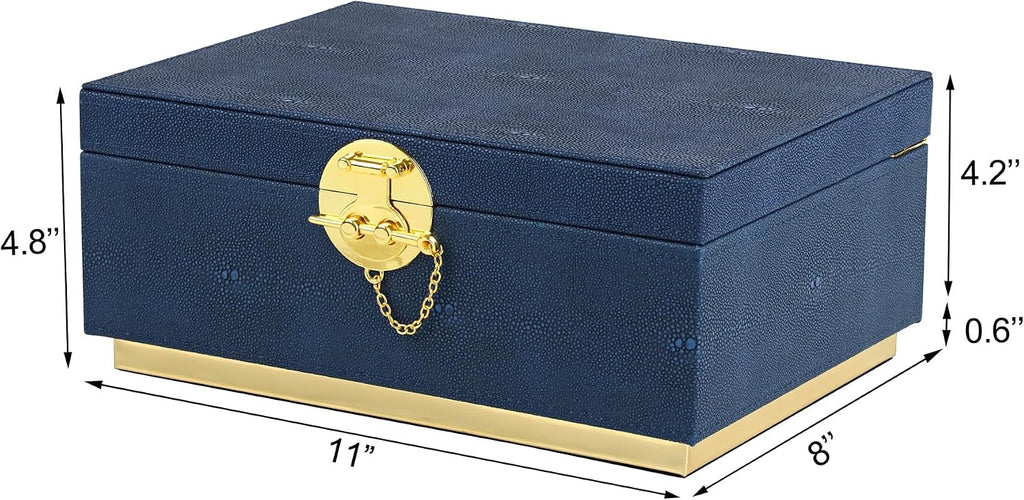 Elegant Faux Leather Decorative Box, Storage Jewelry Box Organizer, Large Dresser Cosmetic Organizer Holder, Classic