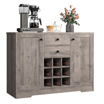 Coffee Bar Cabinet, Kitchen Buffet Storage Cabinet with Storage, 43.3' Buffet Sideboard Bar Cabinet with Drawers