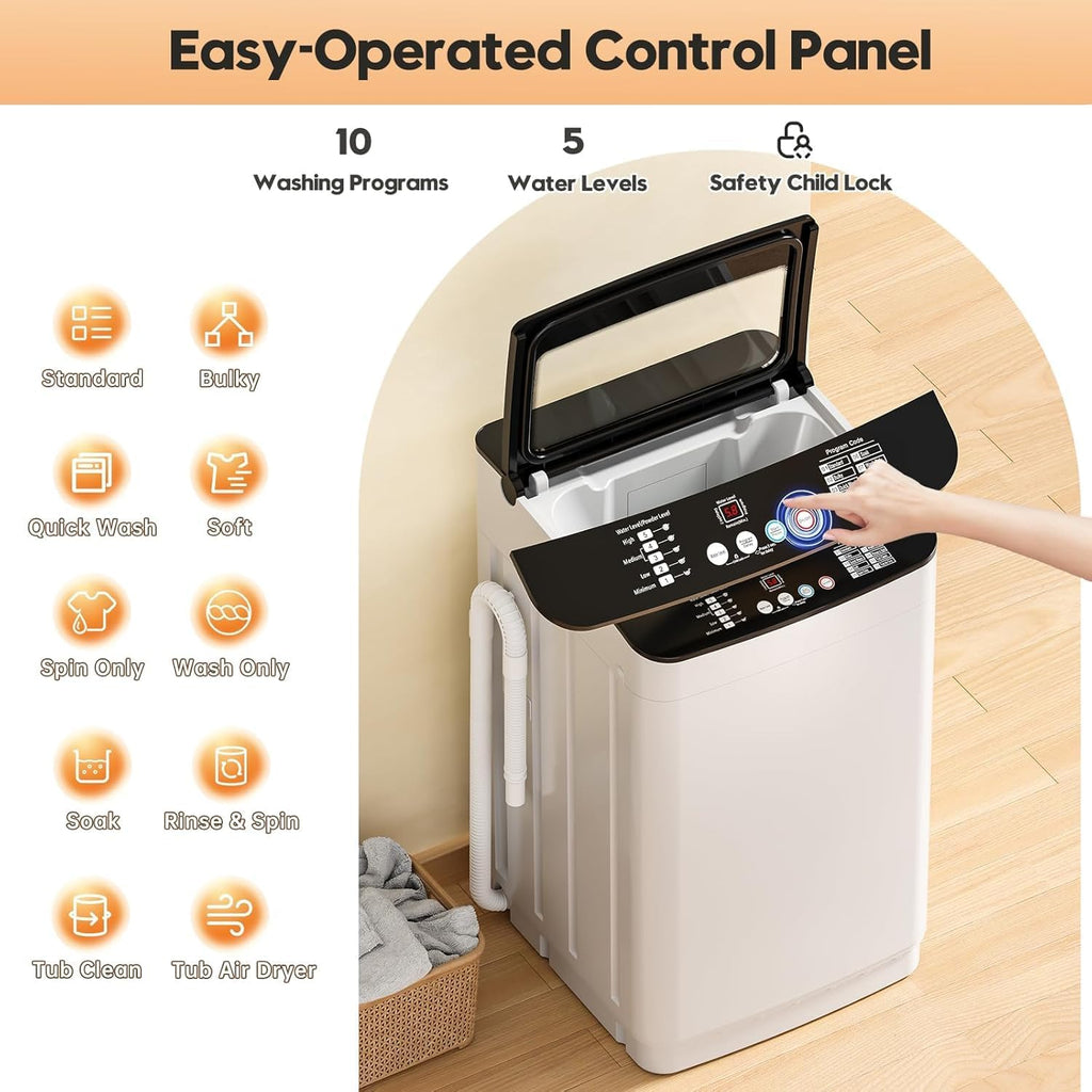 Portable Washer and Dryer Combo Set, 2.8 CU. FT. Portable Clothes Dryers with Boot Dryer, 28 lbs Fully Automatic