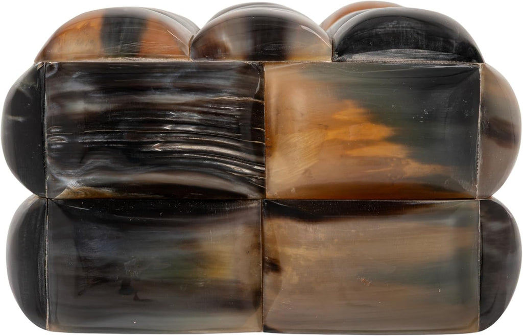 Decorative Horn Bubble Storage Box, Black and Brown