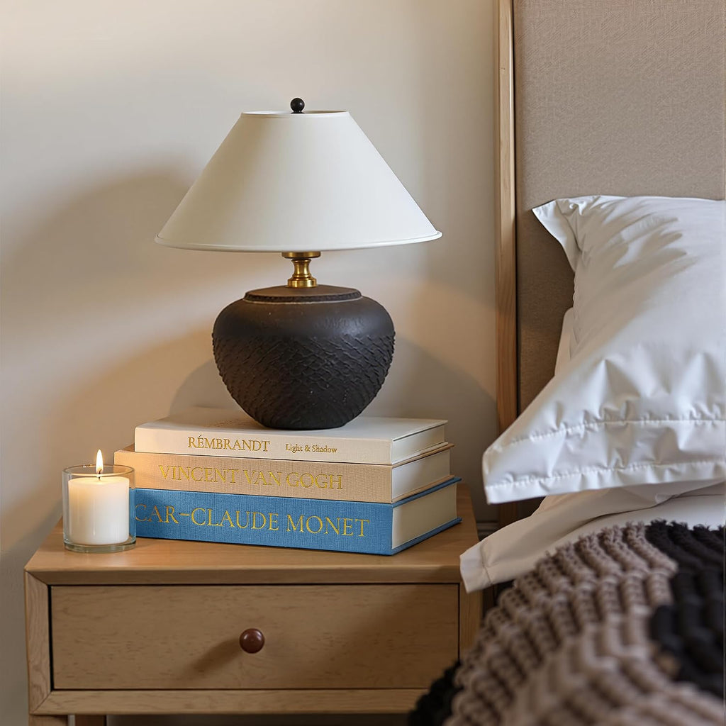 Aesthetic Decorative Books, Set of 3 Linen Faux Book Boxes, Blue | Stylish Storage Boxes Decor, Photo Organization, &