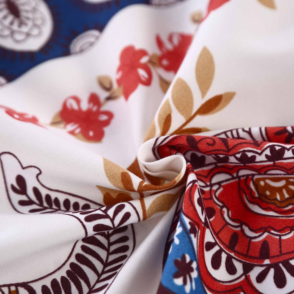 Boho Elephant Comforter Set Full Size, 7-Piece Bed in a Bag