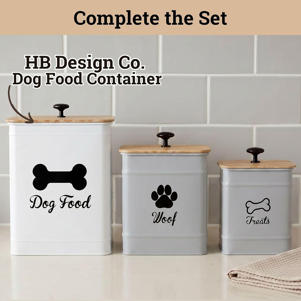 Dog Treat Container Set of 2 with Airtight Bamboo Lids - 8x6 & 7x5 inch