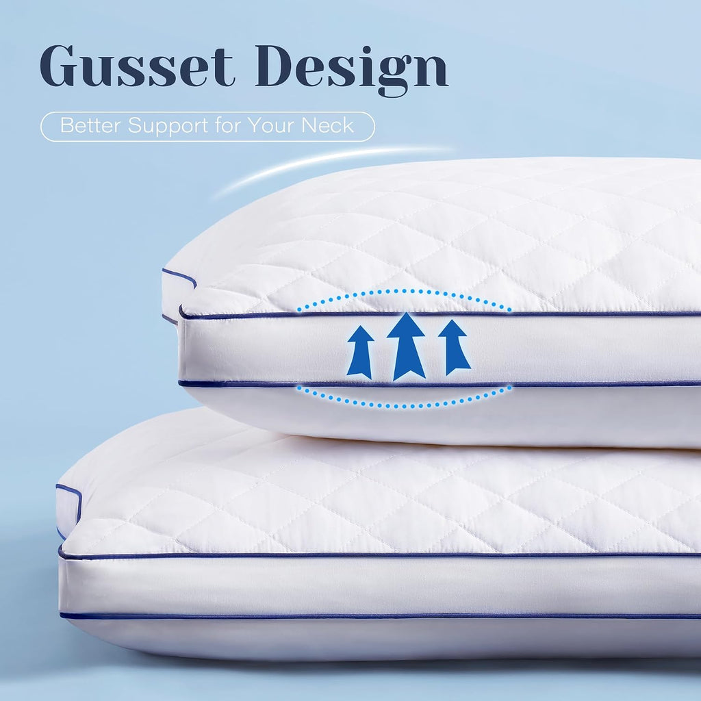 Shredded Memory Foam Pillows King Size Set of 2, Soft Bed Pillow for Side and Back Sleepers, Medium Firm Pillows 2