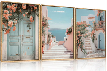 Italy Amalfi Coast Cityscape Framed Canvas Wall Set-16"x24"x3