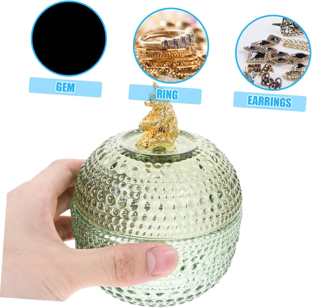 Glass Jewelry Box Storage Jar Jar Storage Containers Apothecary Jar Lidded Glass Jewelry Holder