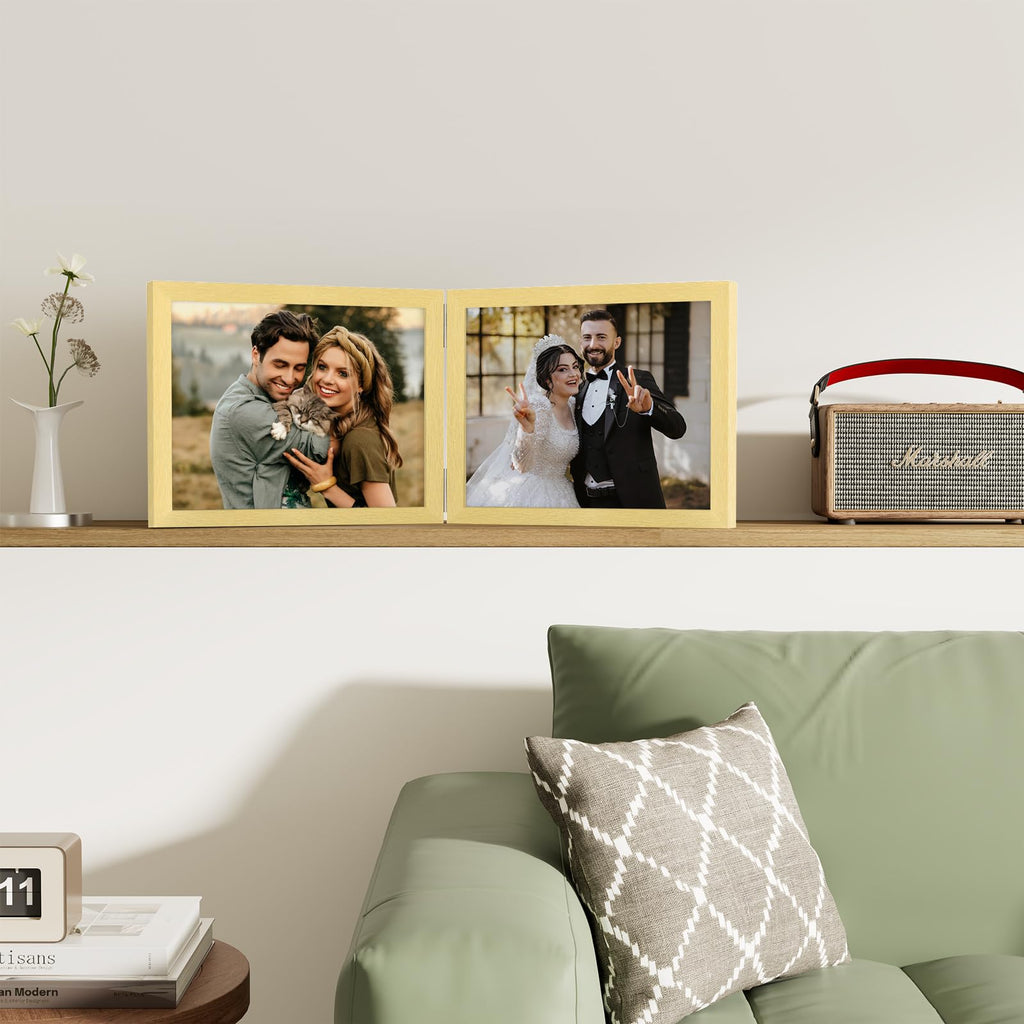 Double 10x8 Picture Frame Horizontal, Gold