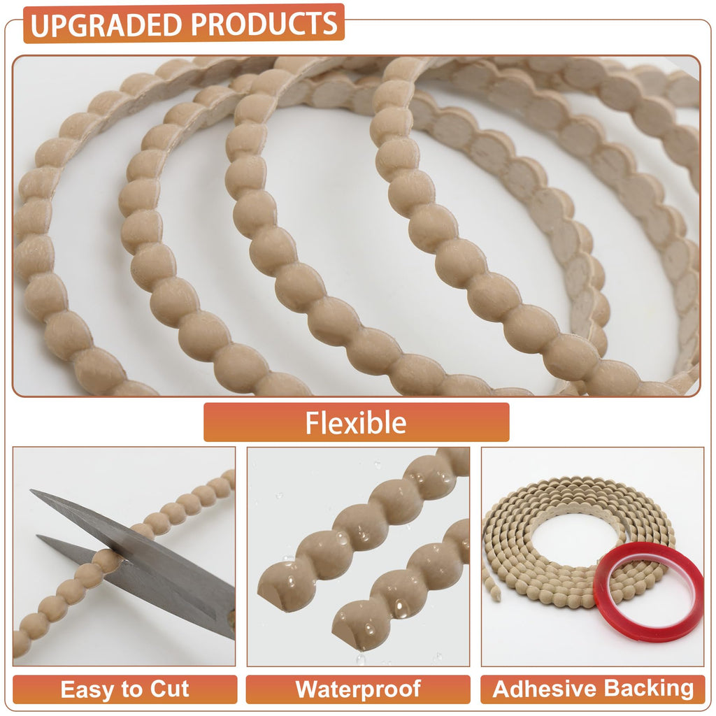 118"L x 0.7"W Flexible Mirror Frame Bead Molding Trim, Paintable DIY Moulding Strip for Picture Border, Wall, Door
