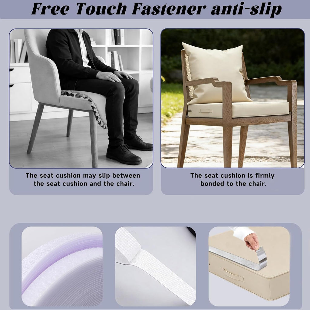 Outdoor Chair Cushions 24x24 Inch, Waterproof Fade Resistant, White | Edge Binding & Hidden Zipper Design, with