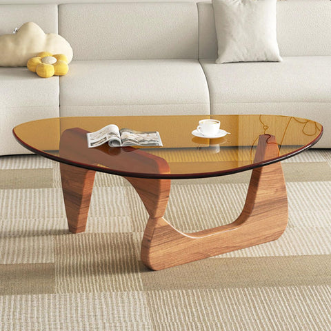 Modern Glass Coffee Table, Mid Century Small Coffee Table
