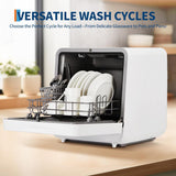 Portable Dishwasher Countertop with Large LED Display - No Plumbing Needed, 5 L Built-In Tank & Faucet Dual Inlet