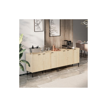 Set of 2 Large Buffet Sideboard Cabinet, 91.96" Long Credenza Storage Cabinet, Mid Century Modern Kitchen Pantry