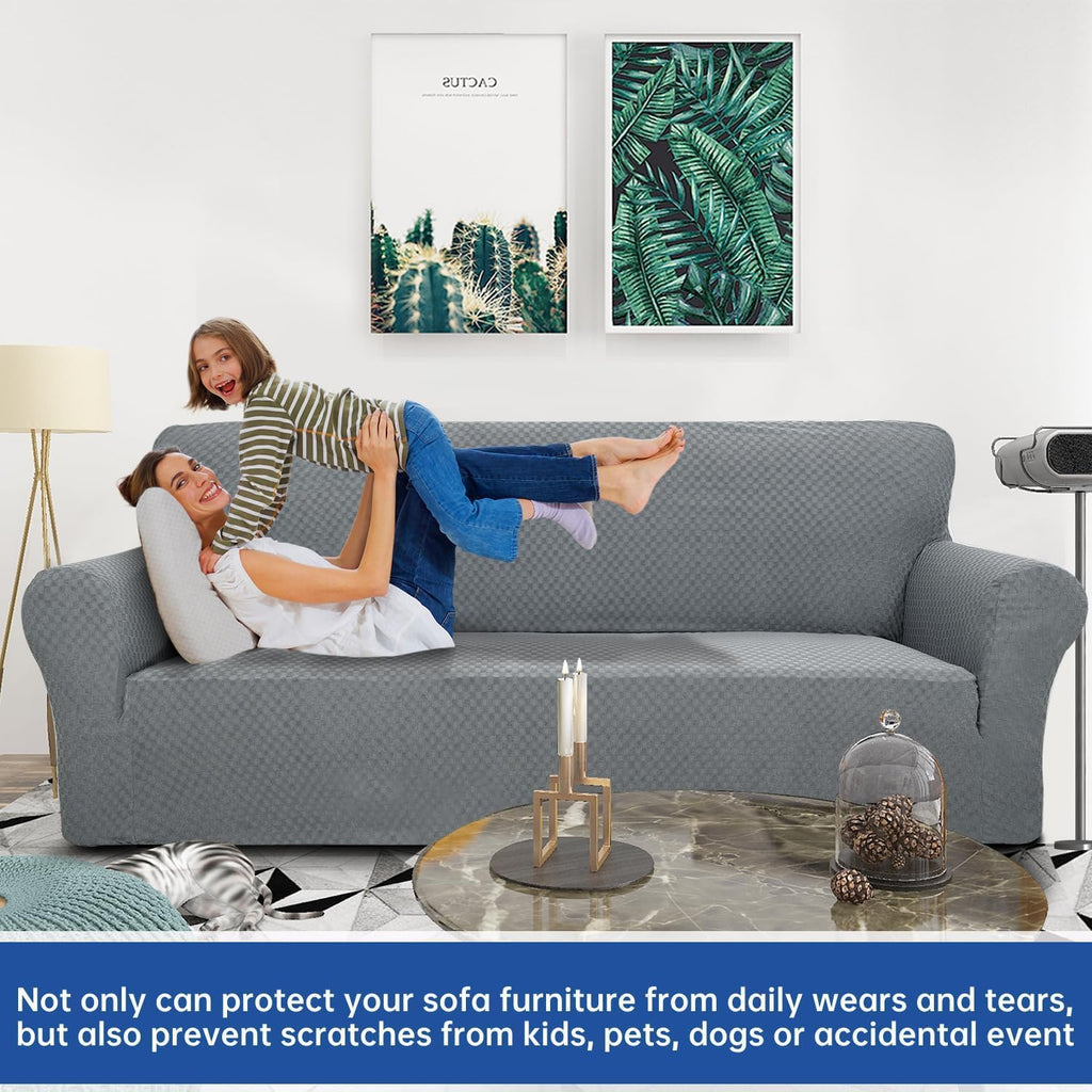 Couch Cover Latest Jacquard Design High Stretch Sofa Covers for 3 Cushion Couch, Pet Dog Cat Proof Slipcover Non Slip