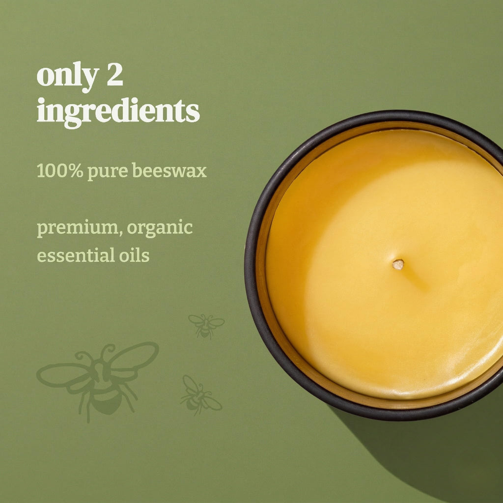 Orange Clove Organic Beeswax Candle, 14 oz | 2 Ingredients | 100% Pure Beeswax Candles, Non Toxic, Natural, Essential
