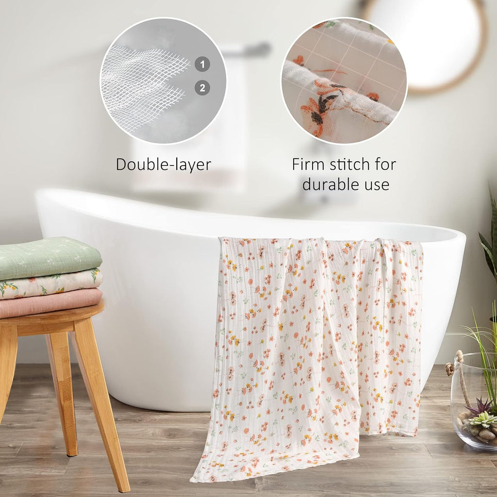 Muslin Swaddle Blanket, Baby Swaddle Blanket for Boys & Girls, Nursery Receiving Blanket, Baby Swaddle