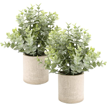 2 Pack 10" Small Fake Plants Small Plants Office Decor